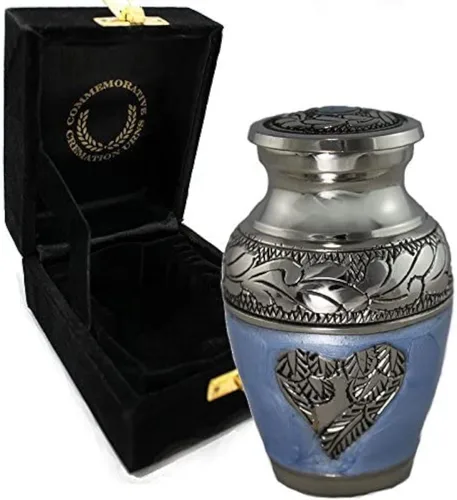 Vista 22 de Urna de Cremación Ángel Azul para Cenizas de Adulto Masculino - Urnas de Cremación Personalizadas para Cenizas de Hombre Adulto Urnas Decorativas