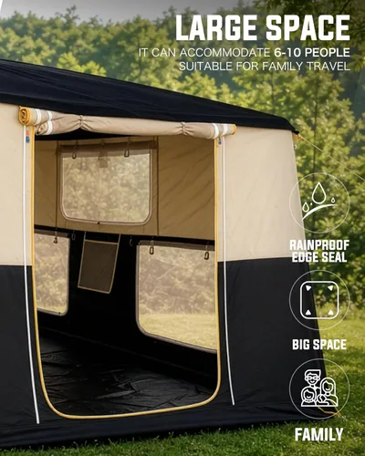 Vista 3 de CORANI Tiendas inflables de 14.1'x6.5'x9' para acampar, tienda de aire inflable portátil para 6/8/10 personas, impermeable, resistente al viento