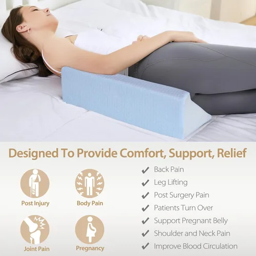 Vista 2 de Almohada de cuña para dormir de lado, soporte de posicionamiento corporal Back and Leg Support, Body Positioning, Pregnancy Support, Ankle