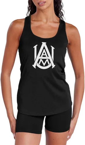 Vista 494 de Camiseta deportiva sin mangas oficial de NCAA Collegiate para mujer, con espalda cruzada, colección con logotipo primario