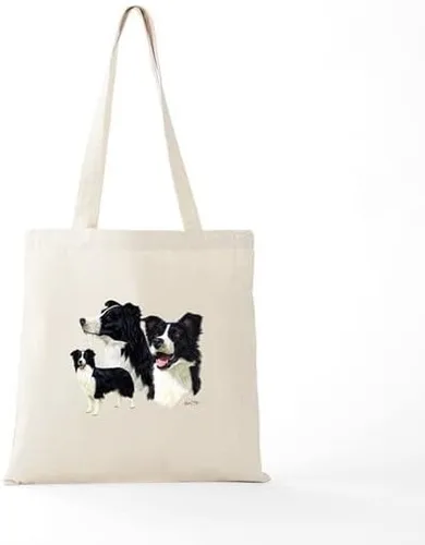 Vista 5 de CafePress Border Collie - Bolsa de lona natural, bolsa de compras reutilizable