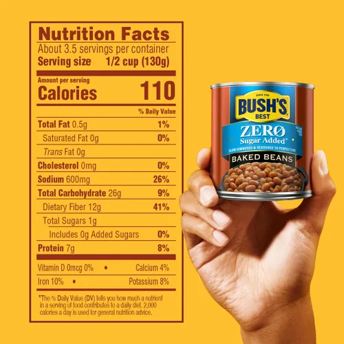 Vista 2 de Bush's Best Frijoles horneados sin azúcar, 15.8 onzas, (paquete de 12)
