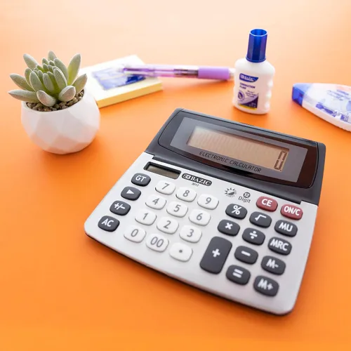 Vista 7 de BAZIC Calculadora de escritorio de doble potencia de 12 dígitos con pantalla ajustable (3012)