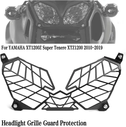 Vista 2 de PIKIS Motobike - Rejilla de faro delantero para Yamaha XT1200Z Super Tenere XTZ1200 2010-2019 XT 1200 Z XTZ 1200 Protector de faros de motocicleta