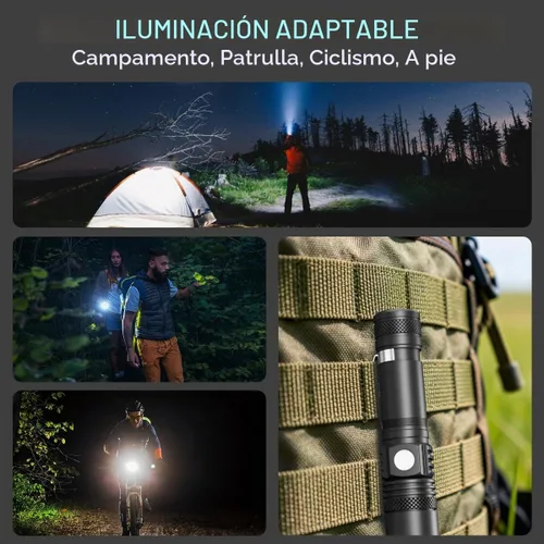 Vista 7 de NAKCNM 2Pack T6 LED 4 Modes Zoomable Pocket Flashlight High Lumens