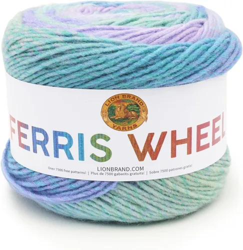 Vista 14 de Lion Brand Yarn, Hilo multicolor en forma de rueda Ferris para tejer, hacer ganchillo y manualidades, Buttercup, paquete de 1