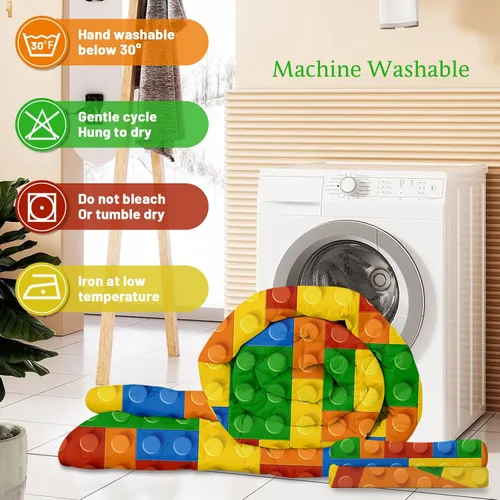 Vista 8 de BlessLiving Ropa de cama de bloques de construcción para niños: juego de edredón de microfibra cepillada suave para todas las estaciones con 2 3