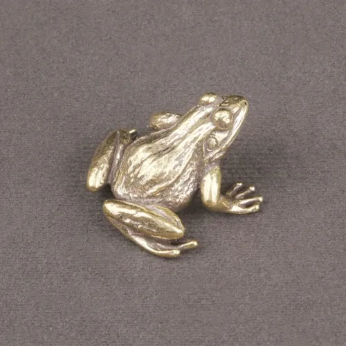 Vista 3 de HOMSFOU Figuras de animales de latón, figuras de Feng Shui, rana de Vinatge, figuras de Feng Shui, decoración de mesa de rana, decoración de rana