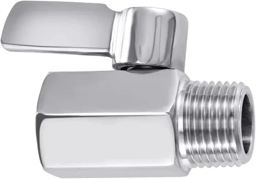 Vista 2 de Válvula de bola de acero inoxidable 316 mini válvula de cierre 1 "NPT macho hembra rosca conector de montaje de tubería para agua gas aceite