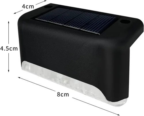 Vista 6 de plplaaoo Luz solar para cubierta, luz solar para escalones, luz solar para valla, lámpara de escalera al aire libre, 4 piezas de luz solar