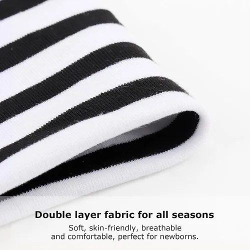 Vista 5 de BQUBO Baby Hats and Mittens Infant Cotton Beanie Gloves No Scratch Set Newborn Hospital Hat for Boys Girls
