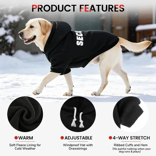 Vista 2 de BINGPET - Sudaderas con capucha de seguridad para perros, suéter para cachorros, abrigos para perros para clima frío, suéter con capucha de forro #1