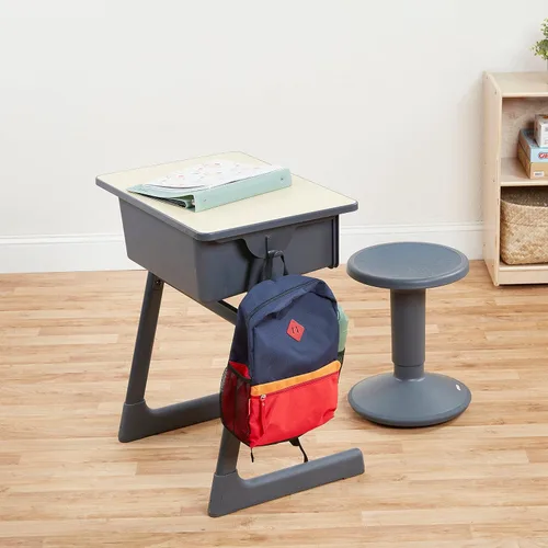 Vista 10 de ECR4Kids - Escritorio para estudiantes con frente abierto en forma de cueva con caja de libros de plástico, escritorio escolar para aula