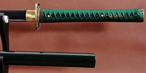 Vista 4 de Espada ninja samurai japonesa GLW de 41 pulgadas hecha a mano de acero negro con hoja afilada