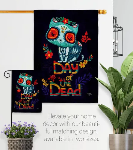 Vista 8 de Dia De Los Muertos Decoraciones Otoño Día de Muertos Decoración Habitación Hogar Mexico Mexicanos Ourdoor Interior Halloween Bandera Tapiz Césped