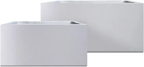 Vista 36 de Kante Macetero rectangular de hormigón de 23.2 pulgadas de largo, macetas grandes para interiores y exteriores con orificio de drenaje y tapón
