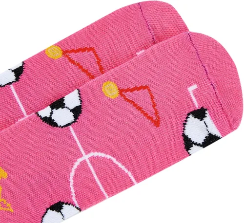 Vista 4 de American Trends Calcetines para niños, hasta la rodilla, uniforme, deportivos, de fútbol, a rayas, para niños y niñas