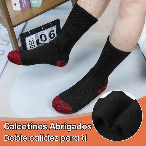 Vista 2 de Calcetines térmicos para hombre, calcetines de invierno cálidos para clima frío con temperaturas extremas A1-azul (2 pares)