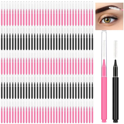 Vista 9 de Patelai 150 piezas de cepillo micro para cejas con tapa, laminación de cejas, carrete de peine de elevación, herramientas de relleno de pestañas
