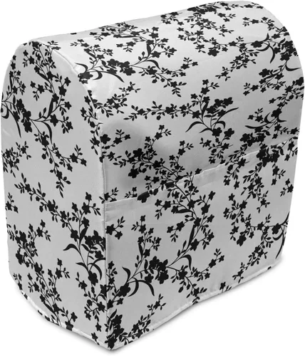 Vista 58 de Ambesonne Funda moderna para batidora, patrón de estrellas pequeñas como diamantes para la oficina en casa, arte contemporáneo, organizador