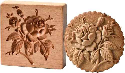 Vista 12 de Molde de Galletas de Madera, Molde de Horneado 3D, Herramienta de Decoración de Gravura para Artesanía, Adecuado para Halloween, Acción de Gracias