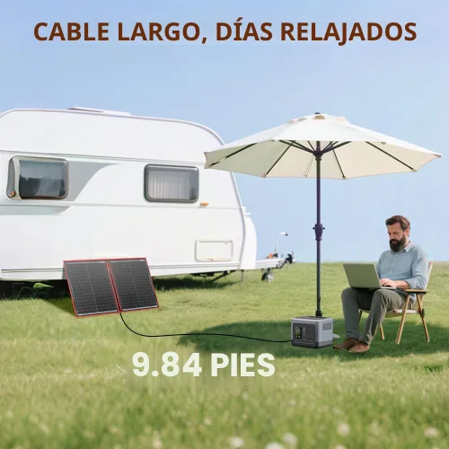 Vista 6 de Dokio XX panel solar monocristalino, plegable, de 12 voltios