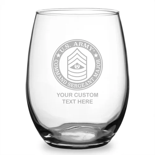 Vista 13 de 7.62 Design 101ª División Aerotransportada del Ejército de los Estados Unidos Grabada 21 oz. Copa de vino personalizada sin tallo