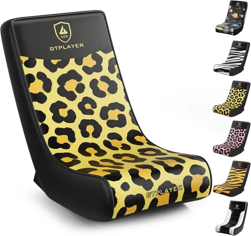 Vista 20 de GTPLAYER Silla mecedora de suelo para juegos – Sillas de juego rodantes con limitador de ángulo, asiento de suelo oscilante para jugadores, compacta