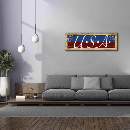 Vista 3 de Epic Graffiti 'USA' de Ed Wargo, lienzo de arte de pared Giclée, 60 x 20 pulgadas