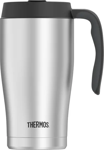 Vista 5 de Thermos Taza de acero inoxidable aislada al vacío de 16 onzas, acero inoxidable