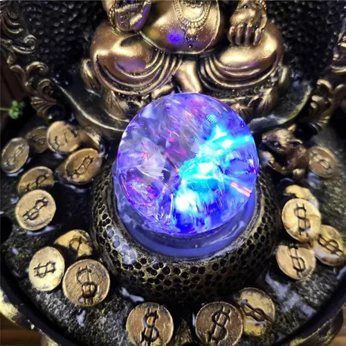 Vista 5 de Fuente de agua para interiores, estatuas de Ganesha, estatuto de Buda de elefante, fuente de mesa, relajante flujo de agua de meditación, fuente zen