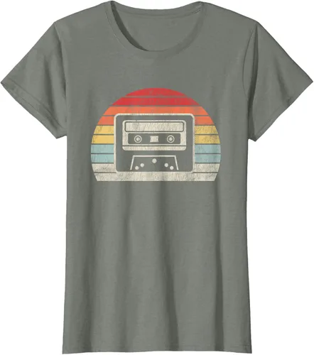 Vista 11 de Retro Cassette Tape 80s 90s Nostalgia T-Shirt Negro