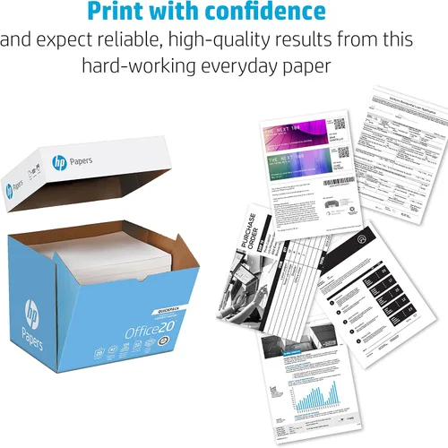 Vista 3 de HP Printer Paper Office 20 libras, 8.5 x 11, 1 resma Quickpack