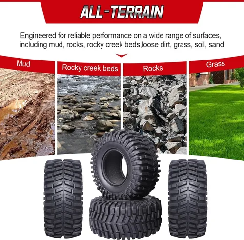 Vista 6 de Hobbypark 2.2 Neumáticos de oruga para llantas de rueda 2.2 Beadlock para Traxxas TRX4 Axial SCX10 II AX10 Wraith D90 con insertos de espuma