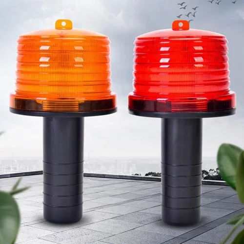 Vista 6 de Aolyty Luz solar de advertencia, lámpara LED de advertencia impermeable, luz de seguridad solar súper brillante con interruptor para construcción