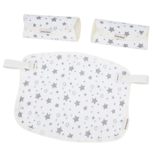 Vista 15 de Bebamour Babero reversible de algodón para todas las posiciones de transporte, babero blanco para niños y niñas (elefante)