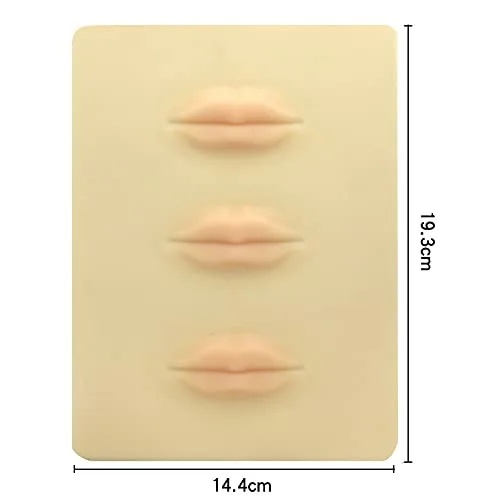 Vista 4 de Un juego de 3 accesorios de microblading de látex 3D para práctica de cejas, cara, labio, cejas, accesorios de tatuaje