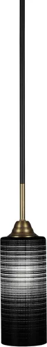 Vista 169 de Toltec Lighting Paramount - Mini colgante de 1 luz en acabado negro mate con cristal de arte perla de 7 pulgadas y estilo negro