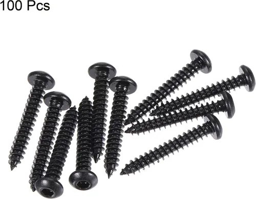 Vista 3 de uxcell Tornillos autorroscantes hexagonales, tornillo de madera de acero al carbono M3 x 0.787 in 100pcs