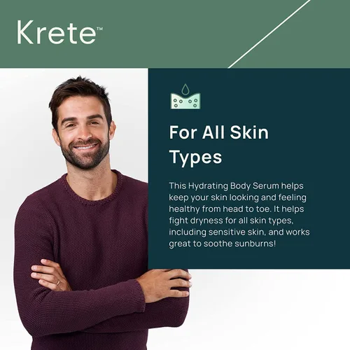 Vista 3 de KRETE Suero hidratante facial y corporal para hombres de la cabeza a los pies - Hidrata, suaviza, hidrata y protege tu piel en 30 segundos, sin