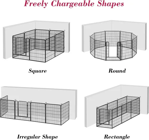 Vista 6 de Corralito para perros, 40 pulgadas de altura, 38 paneles de valla resistente para perros con puerta, corral de ejercicio antioxidante para perros