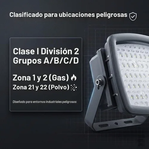 Vista 4 de Luz de inundación LED a prueba de explosiones de 100W, clase I División 2
