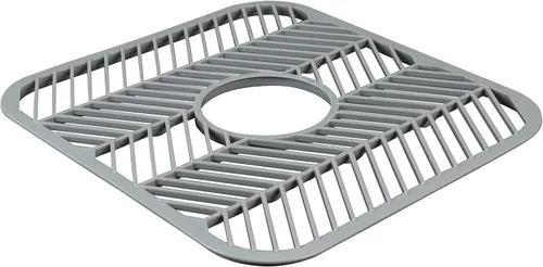 Vista 9 de Kitchen Details Tapete de plástico para fregadero, rejilla de fregadero, protege el fregadero y la vajilla, 12 x 11 x 0.4 pulgadas, en blanco o gris
