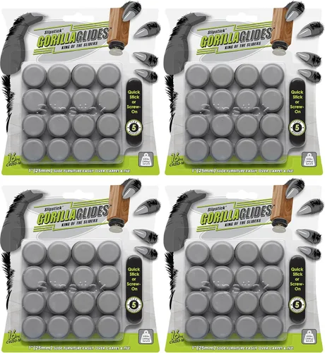Vista 7 de GorillaGlides CB193 Deslizadores de Silla de 3/4 Pulgada/Protectores de Piso para Pies de Muebles (Juego de 16 Deslizadores) Deslizadores
