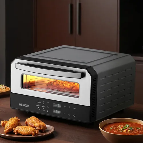 Vista 8 de Horno de pizza eléctrico VEVOR, Smart Pizzas Maker interior con 5 ajustes preestablecidos, horno de pizza de encimera de 12 pulgadas con pantalla