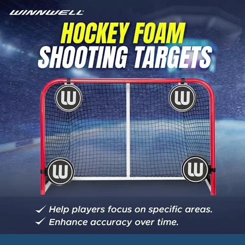 Vista 2 de Winnwell Objetivos de tiro de espuma de hockey – Fácil de instalar objetivos de tiro de red de hockey, equipo para ayudar a mejorar la precisión
