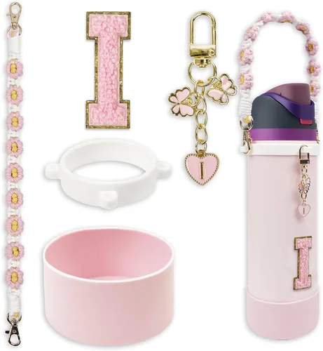 Vista 75 de SITKOL Juego de Monogramas Bonitos de Silicona Compatible con Botella de Agua Owala 24 oz, 32 oz, 40 oz - Accesorios Perfectos con la Letra Owala