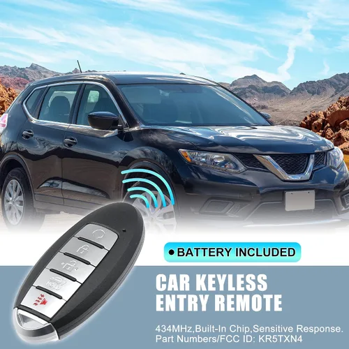 Vista 2 de X AUTOHAUX 2 unids 434MHz KR5TXN4 reemplazo inteligente de proximidad inserto de entrada sin llave remoto llavero para Nissan Rogue 2019 2020 2021 5