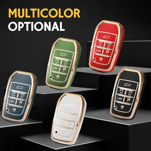 Vista 7 de Suave TPU coche Smart Cover Key Case se adapta a Toyota (negro)