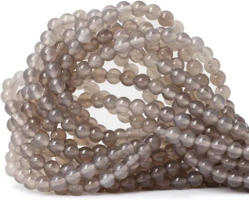 Vista 70 de Cuentas redondas sueltas de ágata estilo antiguo vena de dragón de 6mm, cuentas para diseño de joyas, 60 cuentas Ágata de vena de dragón